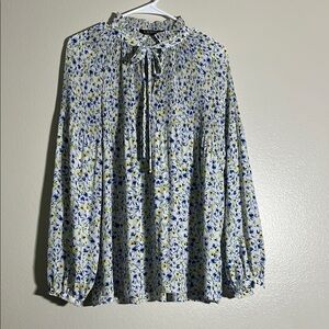 Ralph Lauren Floral Print Women's Top - Blue and Yellow